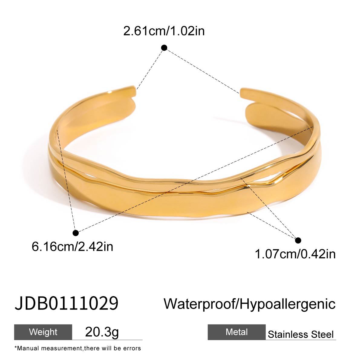 Stainless steel 18k gold-plated bangles