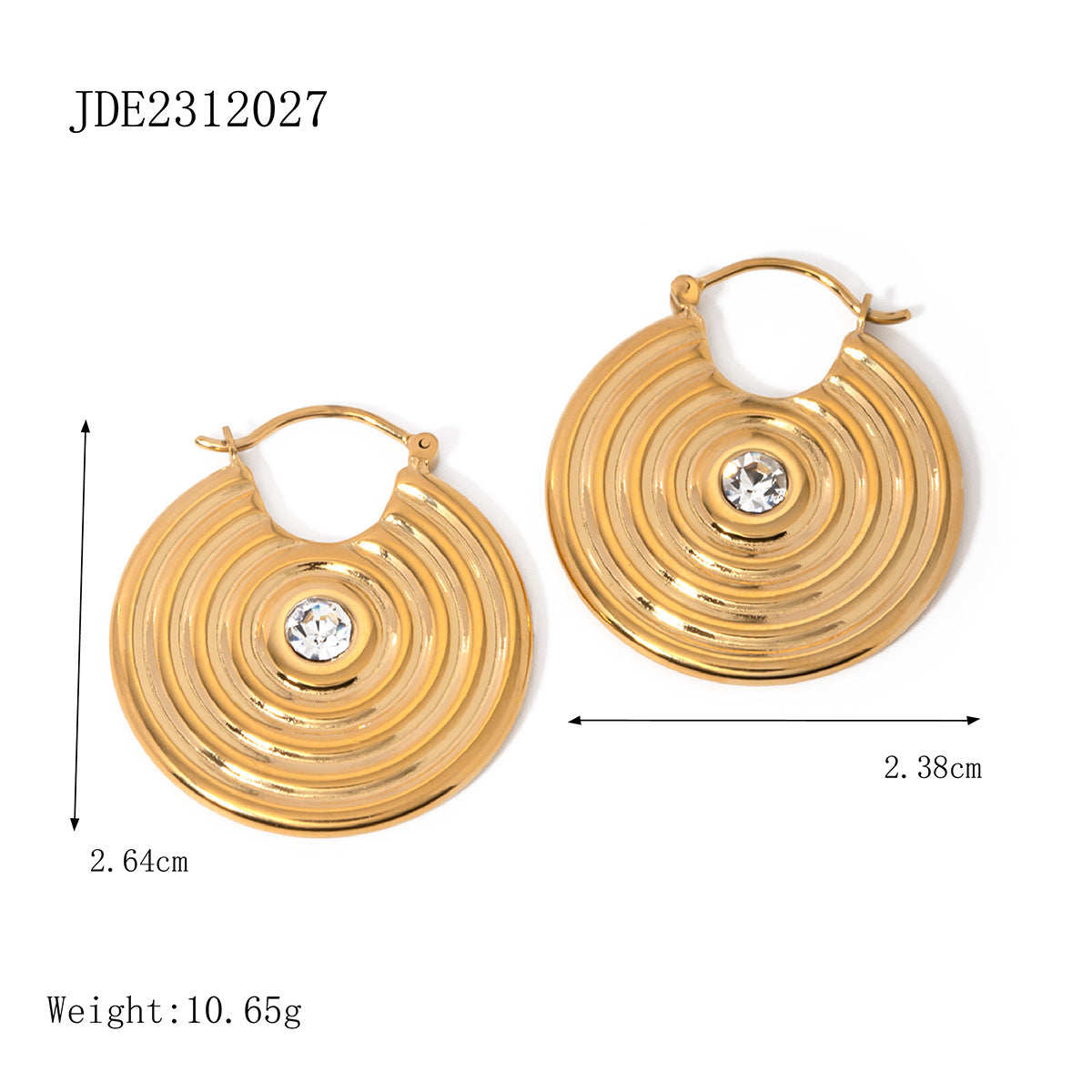 Stainless steel 18k gold-plated round jewelry