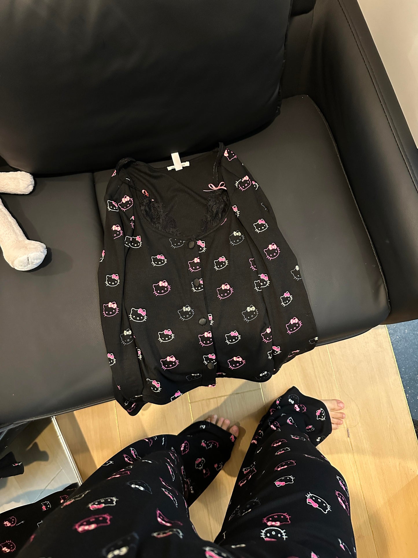 HK Black Pajama Sets Long Sleeve Button Down Sleepwear Nightwear Soft Modal Pjs Lounge Sets