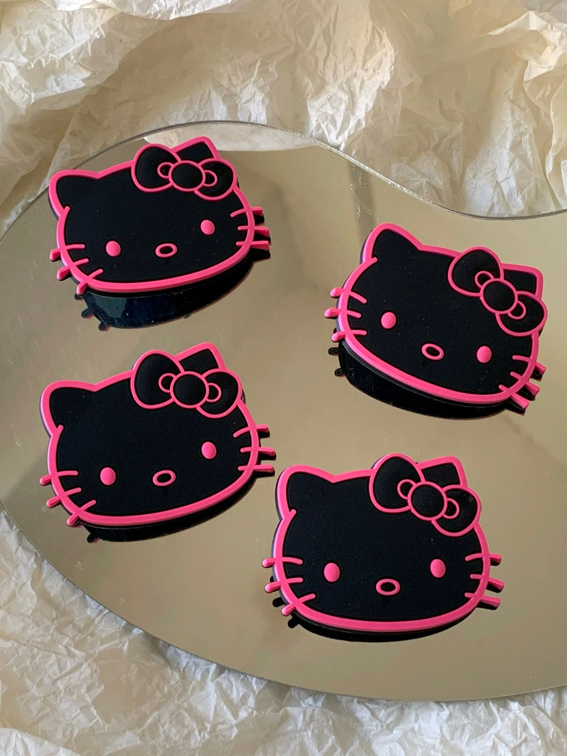 Black KT Sanrio Hair clips|4 Count (Pack of 1)