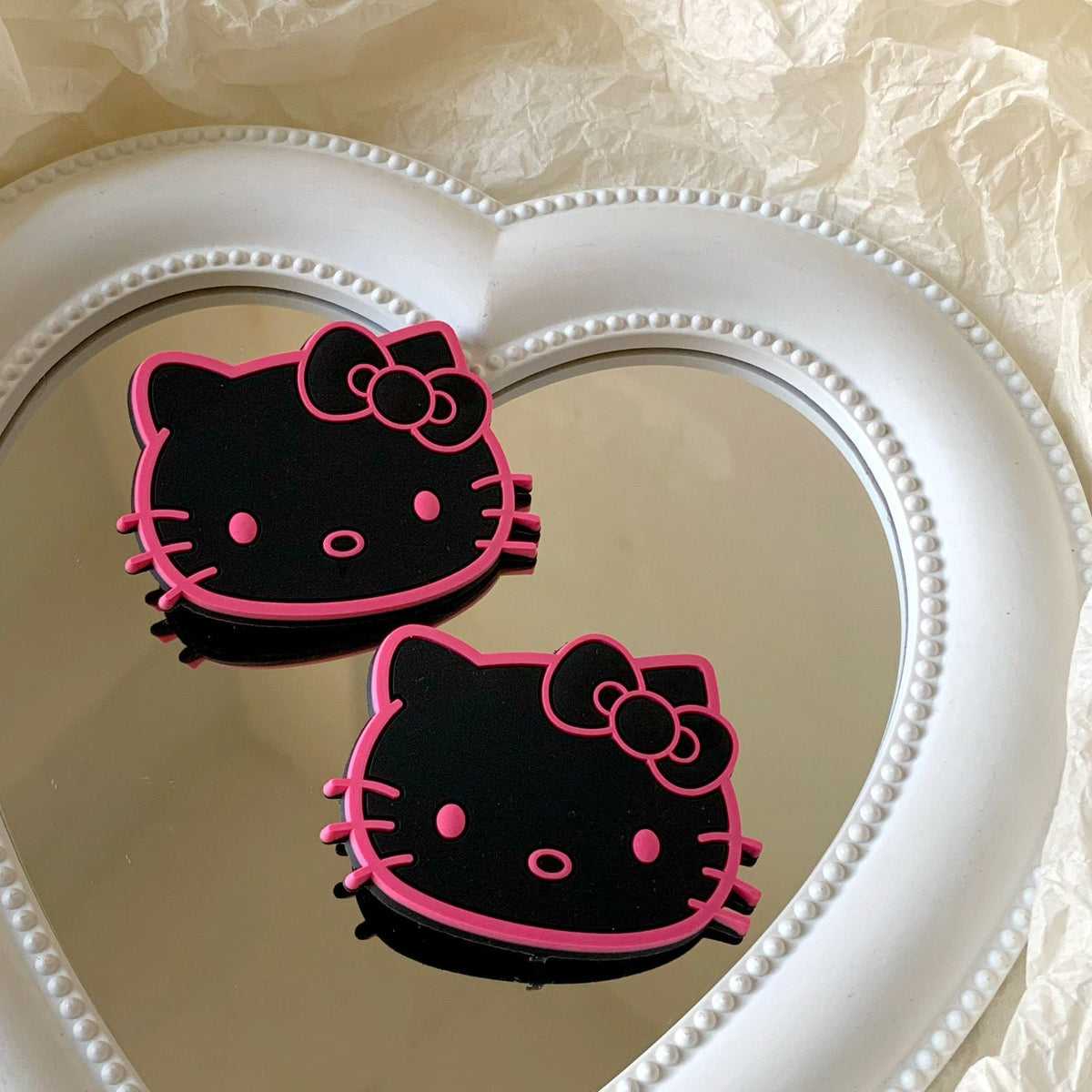 Black KT Sanrio Hair clips|4 Count (Pack of 1)