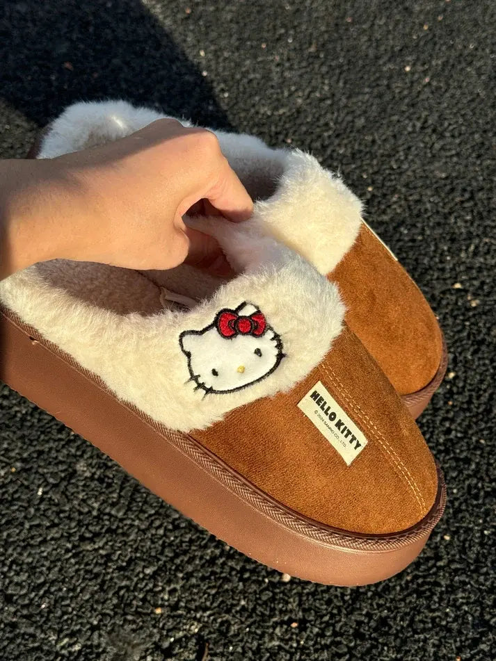 Hellokitty Fuzzy Memory Foam Slippers
