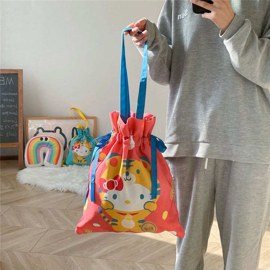Hello Kitty Drawstring Bag Tote Bag Shopping Bag Gym Bag Hello Kitty Lunch Bag