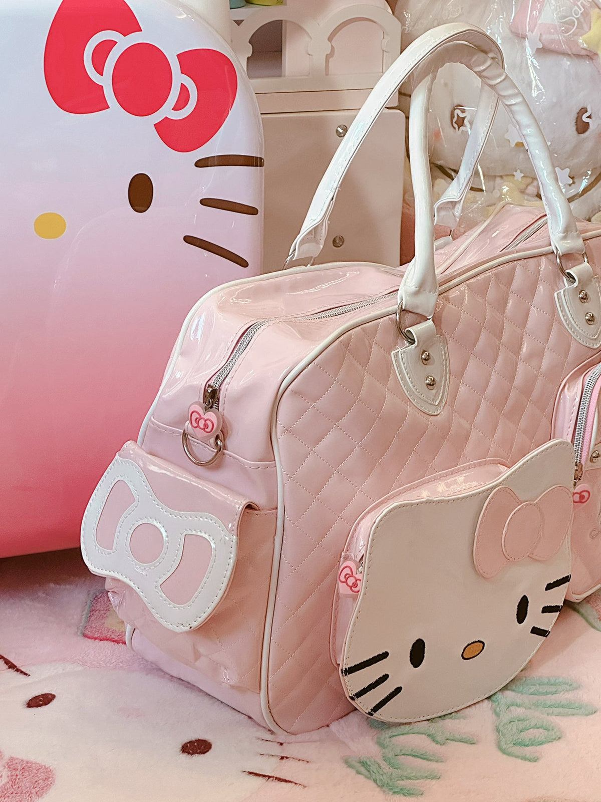 Hellokitty Weekender Bag PU Travel Tote Bag Gym Duffel Bag