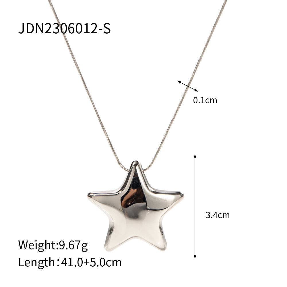 Stainless steel 18k gold-plated star necklace