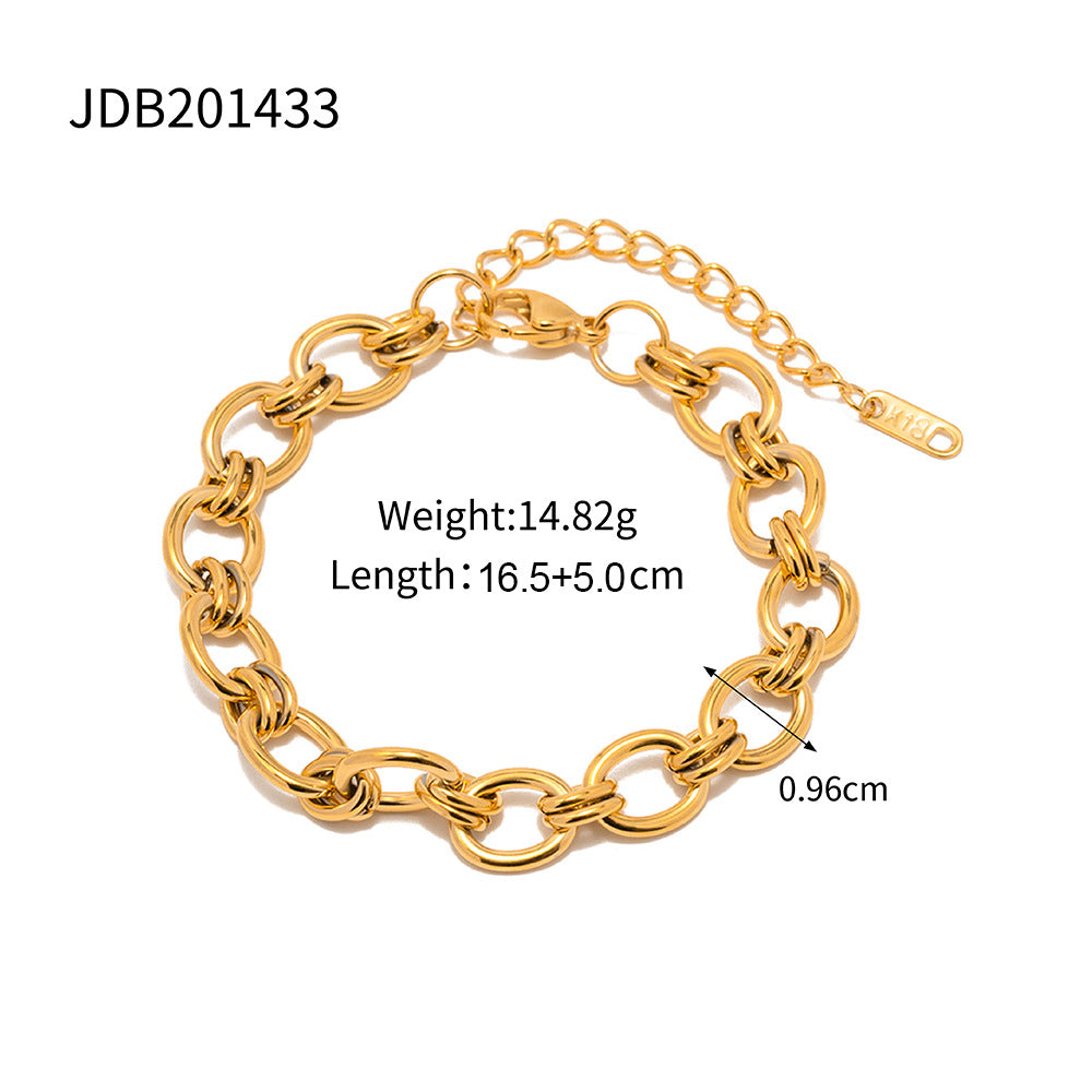 Stainless steel 18k gold-plated bracelet