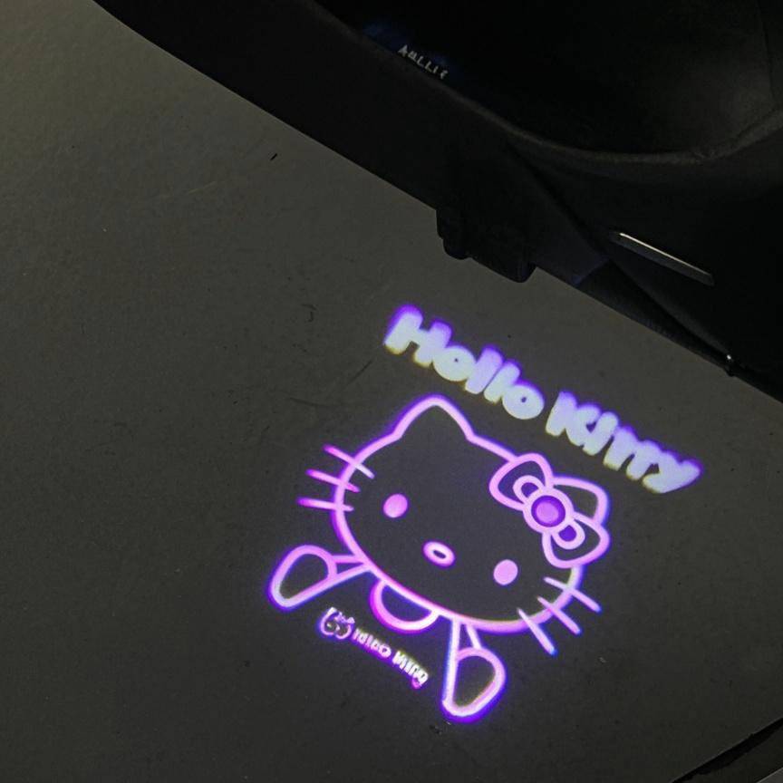 HK Car Door Logo Projector Light, Wireless Welcome Lamp with Sensor, Cute Interior Ambient Lighting for All Vehicles