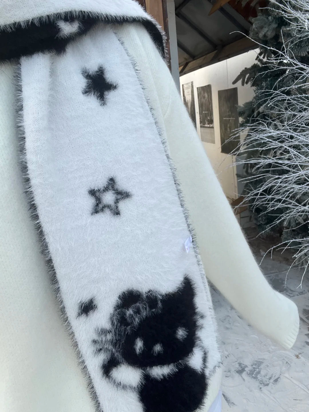 HK Starry Night Double-Sided Thick Faux Mink Fur Scarf – Soft Winter Reversible Scarf for Cozy Autumn & Winter Wear (20×165cm)