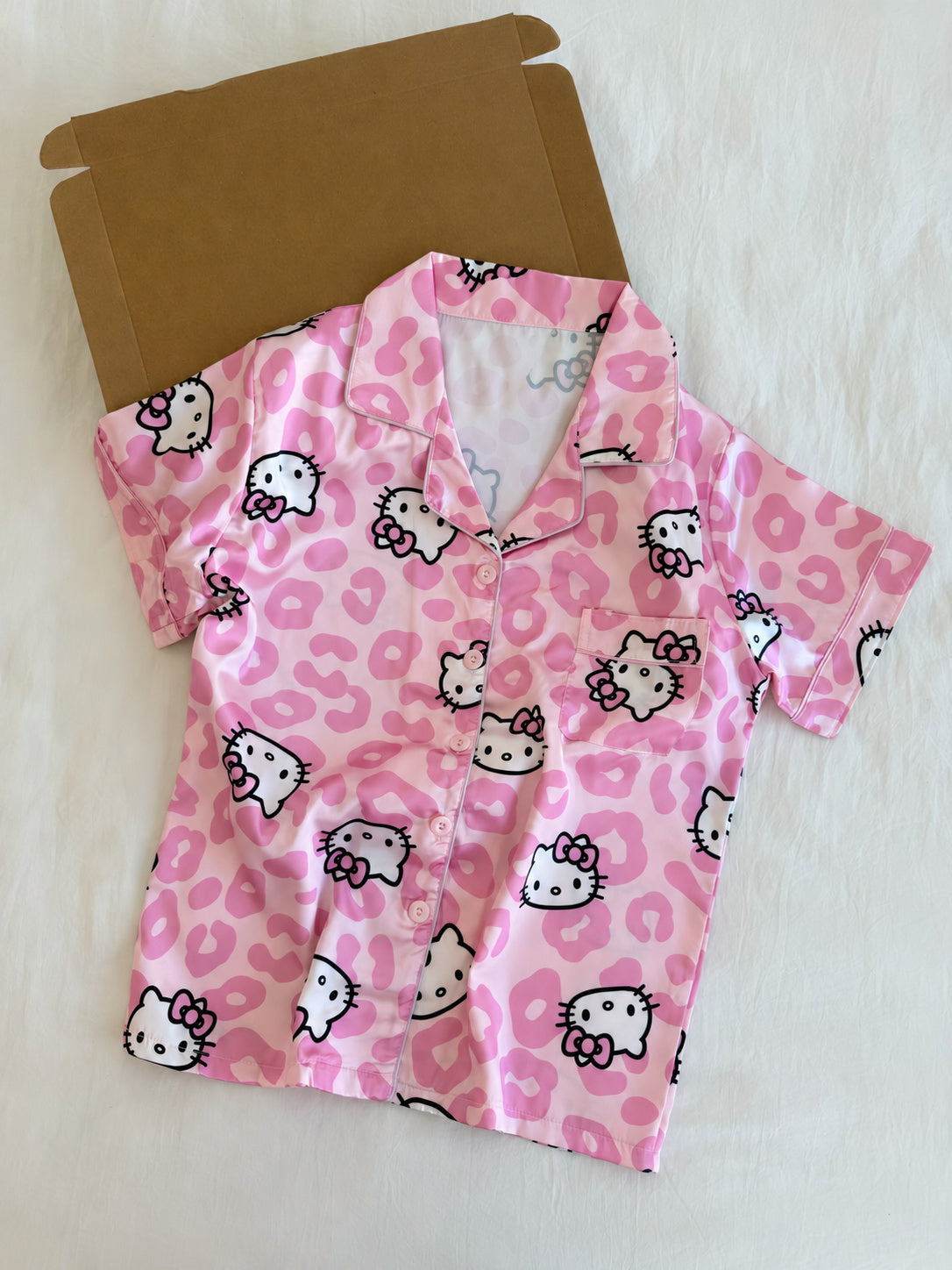 Hello Kitty Pink Leopard Print Short Pajama Set