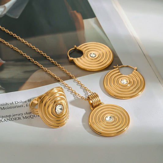 Stainless steel 18k gold-plated round jewelry