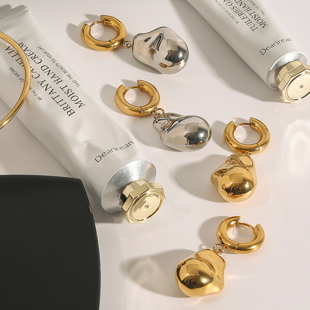 Stainless steel 18k gold-plated earrings