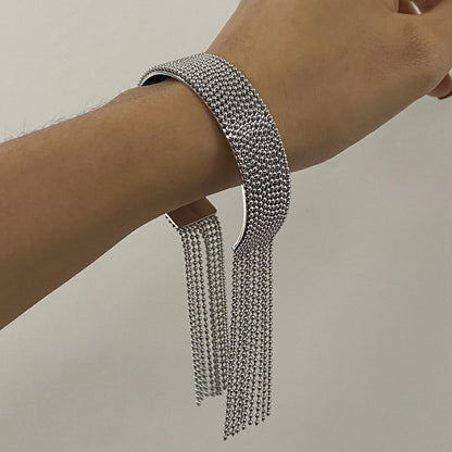 Stainless steel 18k gold-plated tassel bracelet