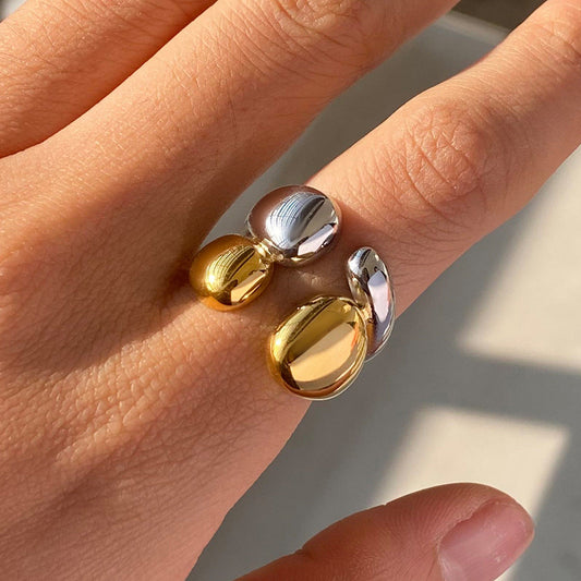 Stainless steel 18k gold-plated ring