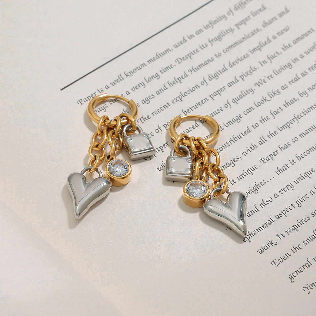 Stainless steel 18k gold-plated earrings