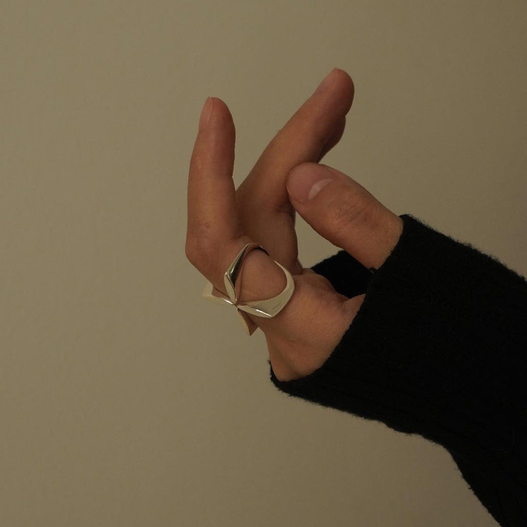 Stainless steel 18k gold-plated ring