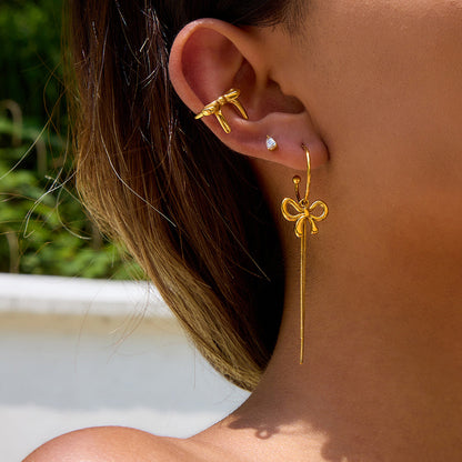 Stainless steel 18k gold-plated butterfly earrings