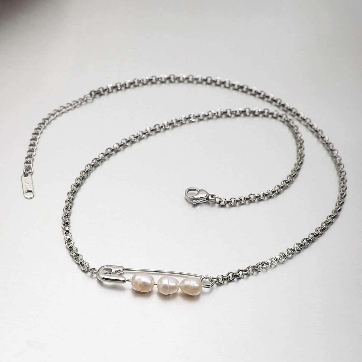 Titanium stainless steel pin necklace