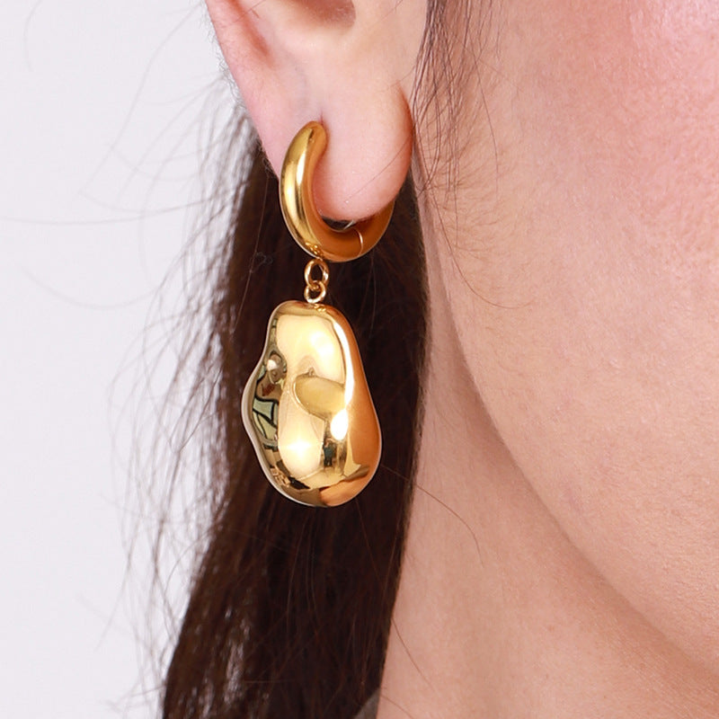 Stainless steel 18k gold-plated earrings