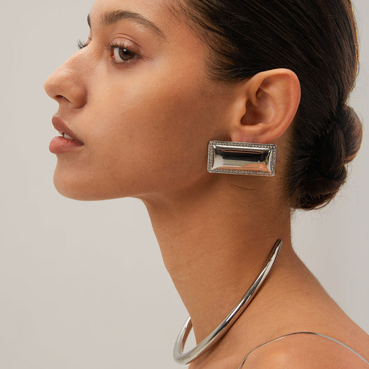 Stainless steel 14k gold-plated plain choker