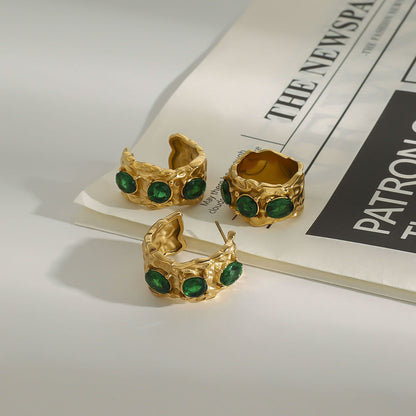 Stainless steel 18k gold-plated earrings