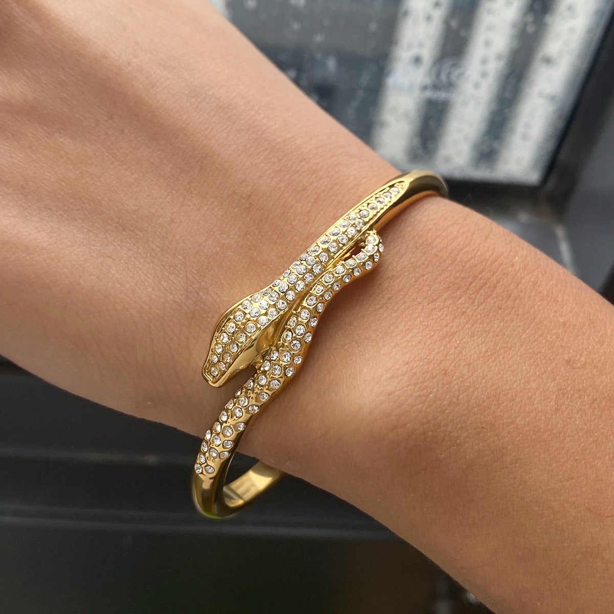 Stainless steel 18k gold-plated snake bracelet