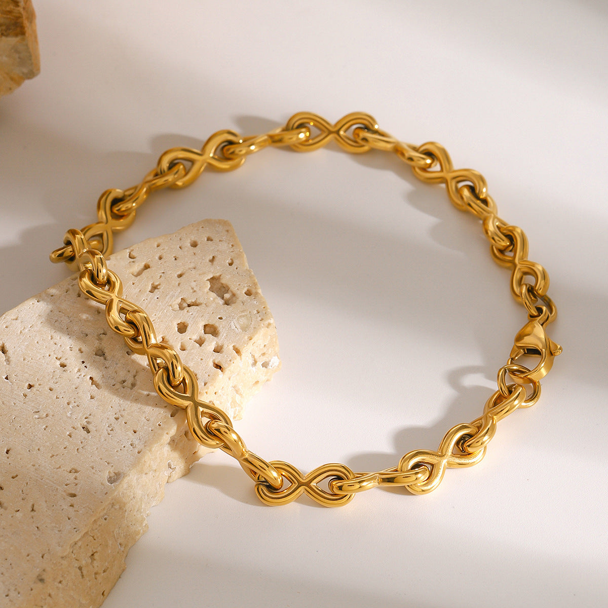 Stainless steel 18k gold-plated bracelet