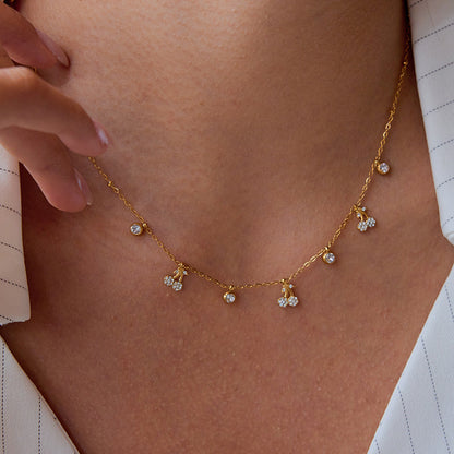 Stainless steel 18k gold-plated cheery necklace