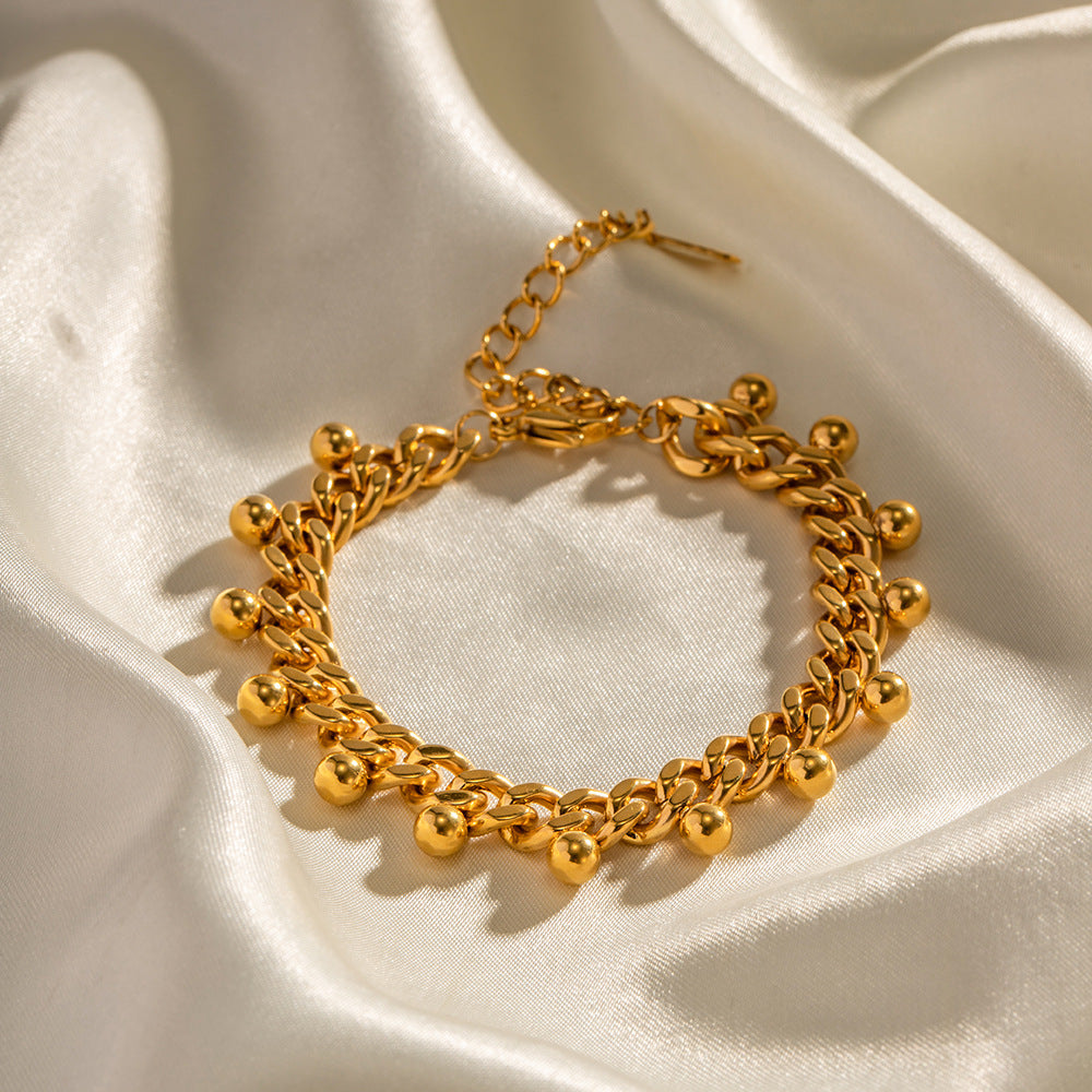 Stainless steel 18k gold-plated bracelet