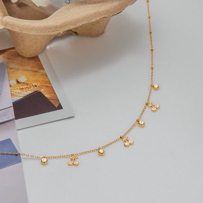 Stainless steel 18k gold-plated cheery necklace