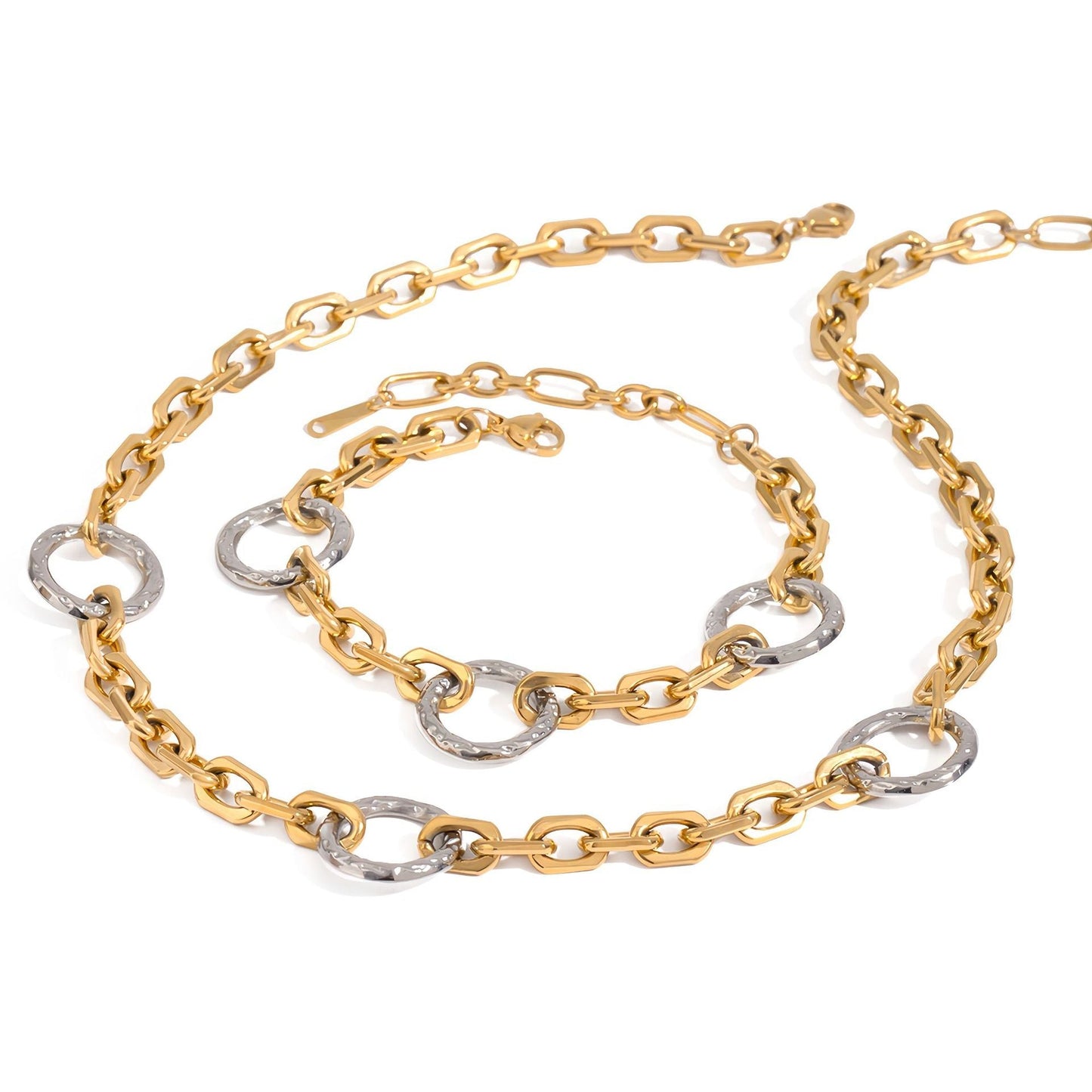 Stainless steel 18k gold-plated chain necklace