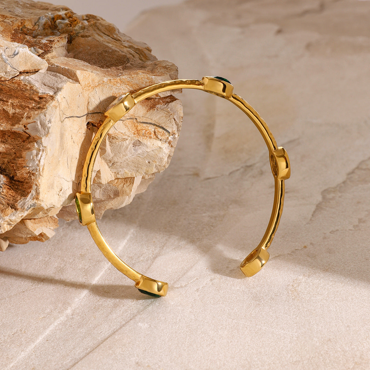 Stainless steel 18k gold-plated zircon bracelet