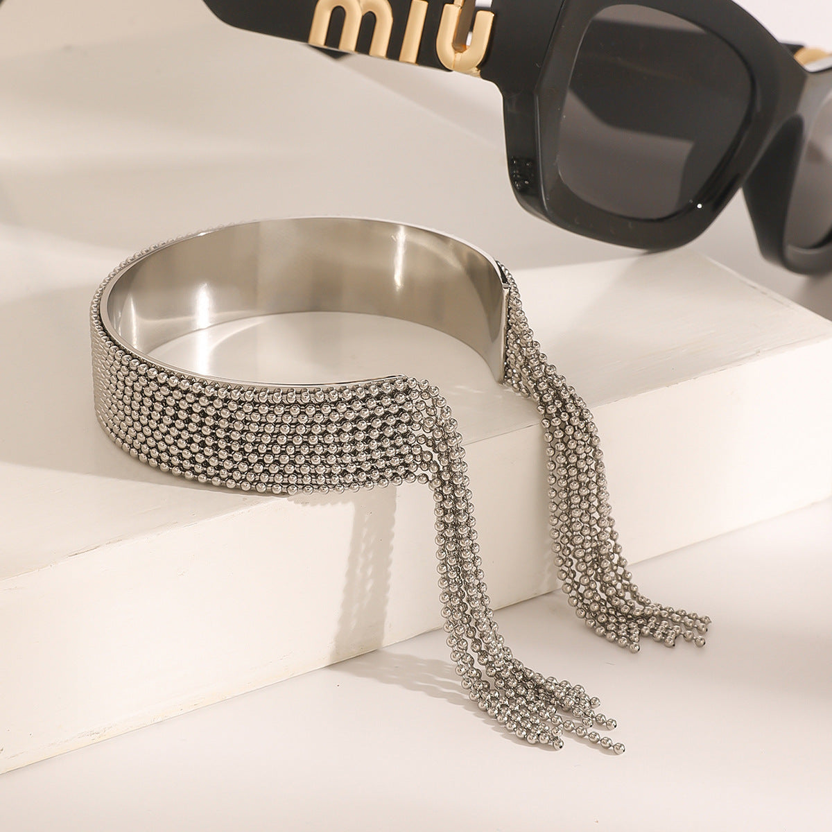 Stainless steel 18k gold-plated tassel bracelet