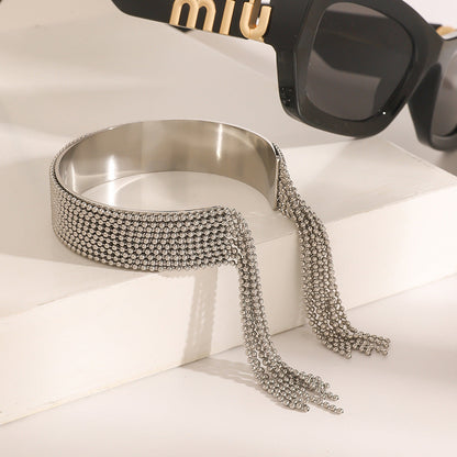 Stainless steel 18k gold-plated tassel bracelet