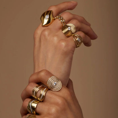 Stainless steel 18k gold-plated round jewelry