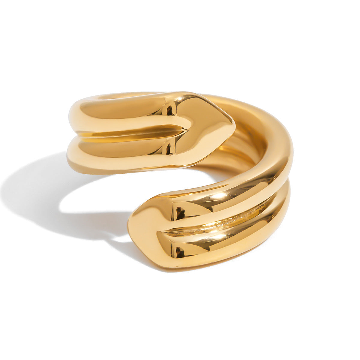 Stainless steel 18k gold-plated heart ring