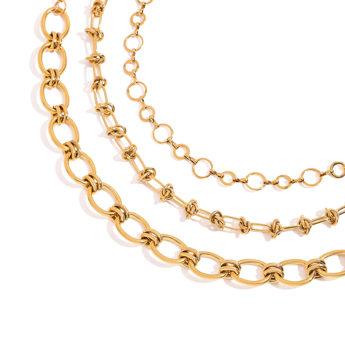 Stainless steel 18k gold-plated chain necklace