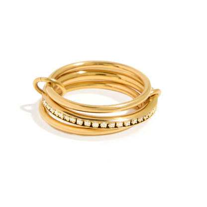 Stainless steel 18k gold-plated stacking rings