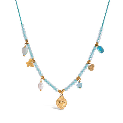 Stainless steel 18k gold-plated necklace