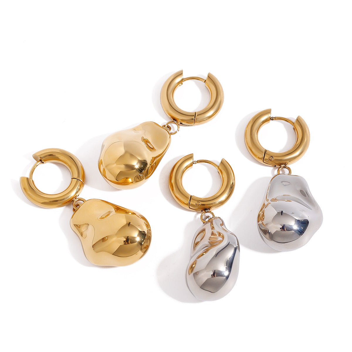 Stainless steel 18k gold-plated earrings