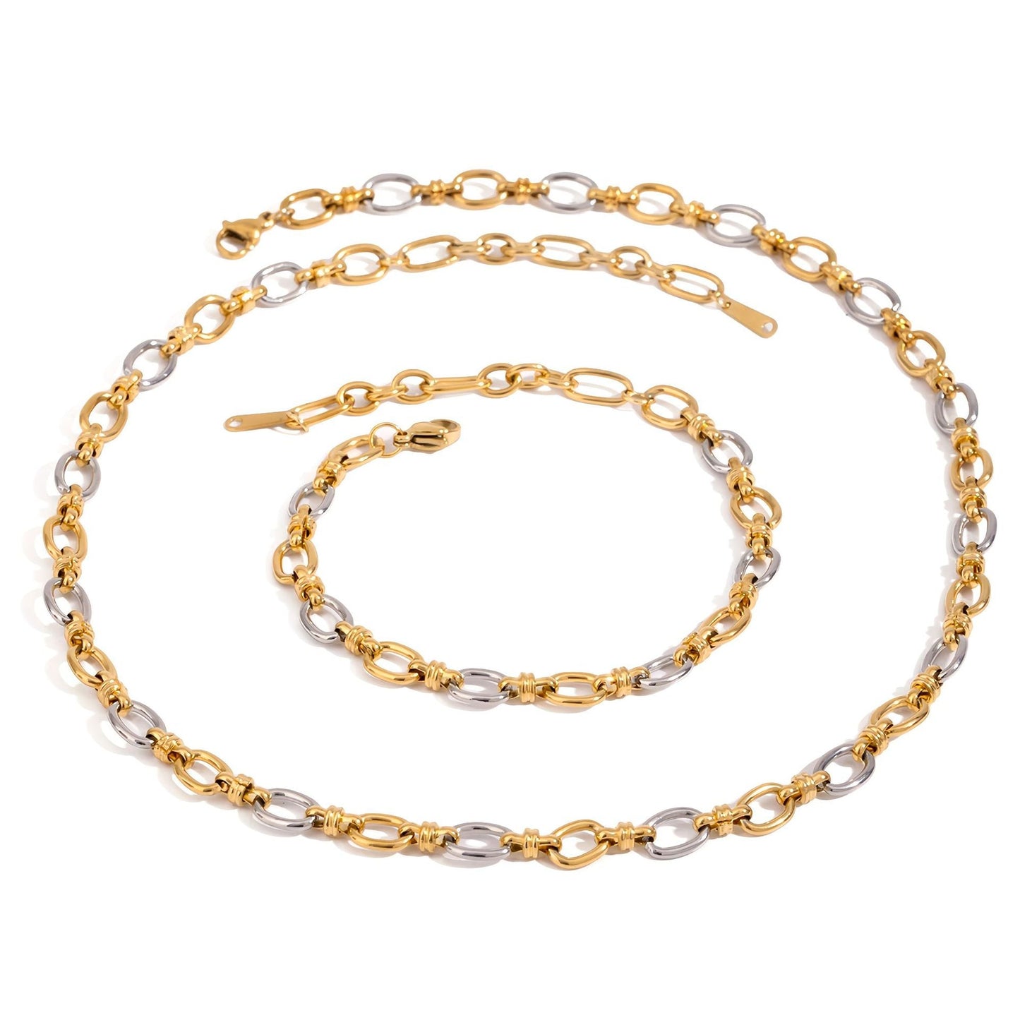 Stainless steel 18k gold-plated chain necklace