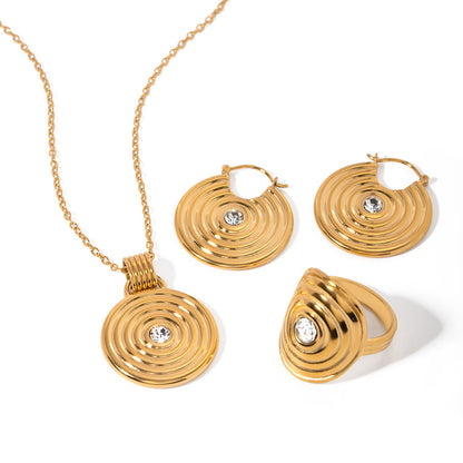 Stainless steel 18k gold-plated round jewelry