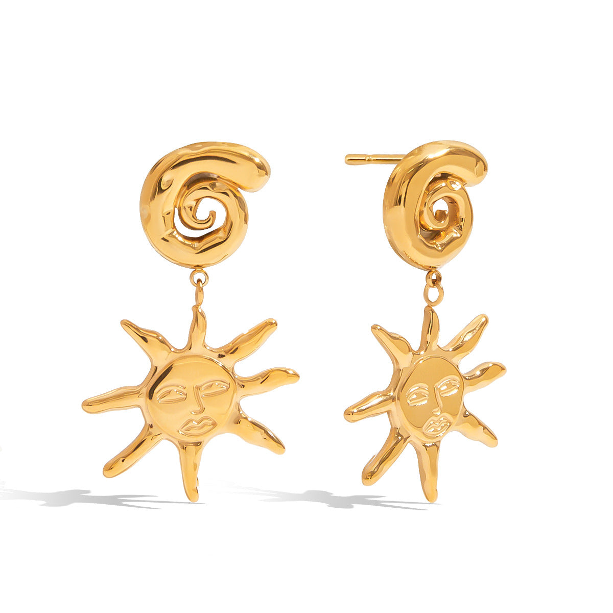 Stainless steel 18k gold-plated earrings