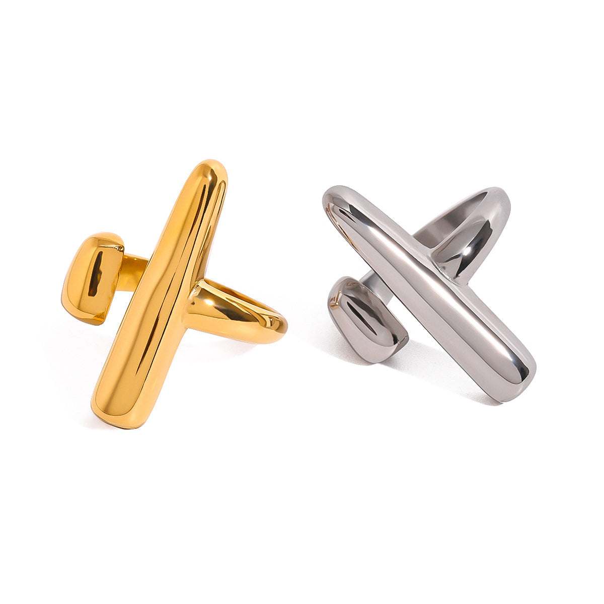 Stainless steel 18k gold-plated ring