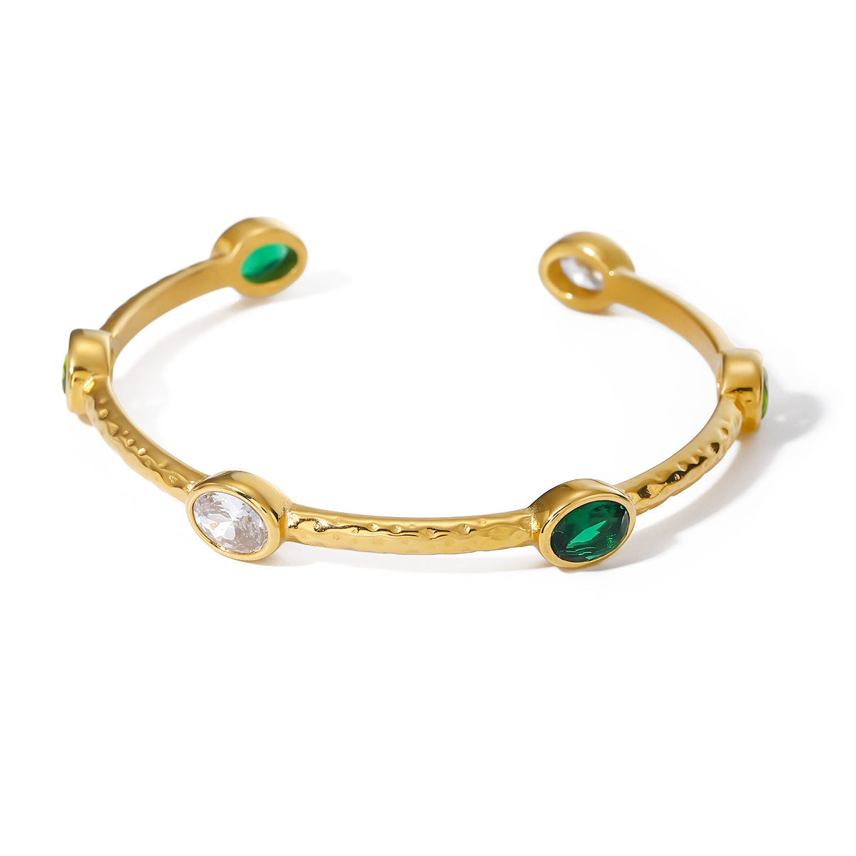 Stainless steel 18k gold-plated zircon bracelet