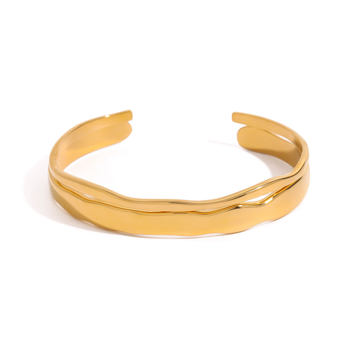 Stainless steel 18k gold-plated bangles