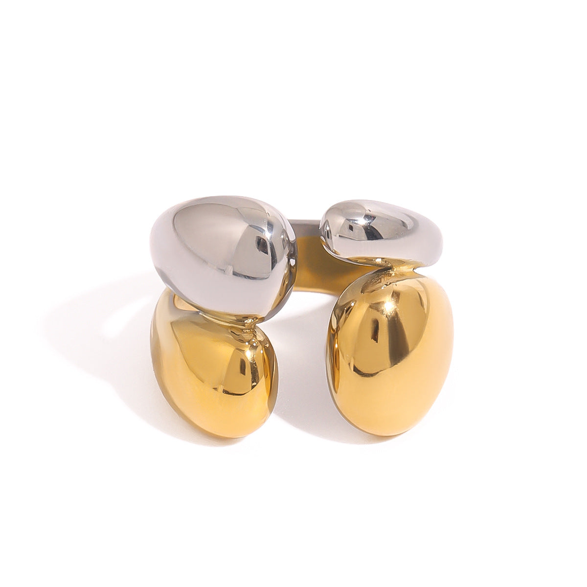 Stainless steel 18k gold-plated ring