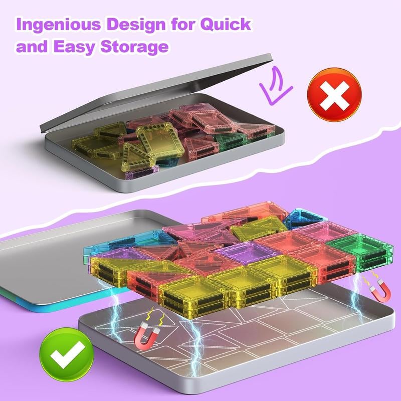 Mini Magnetic Tiles Building Blocks🧩