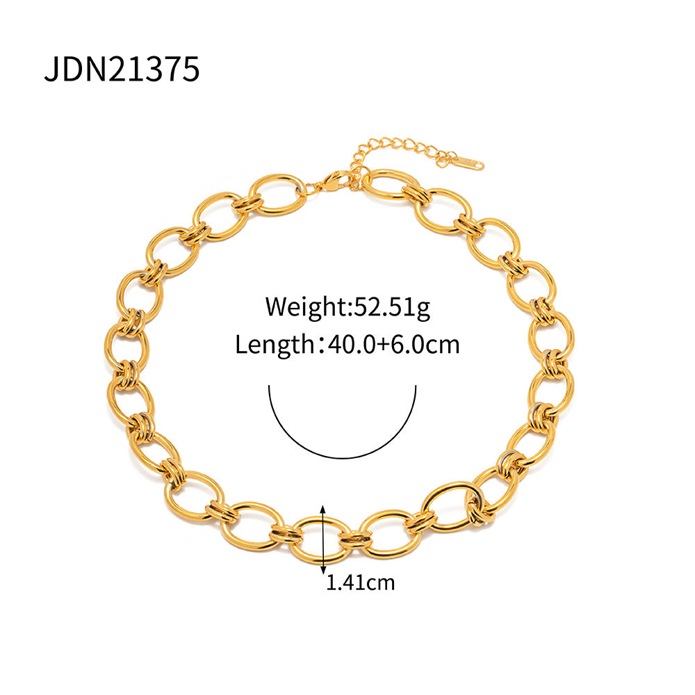 Stainless steel 18k gold-plated chain necklace