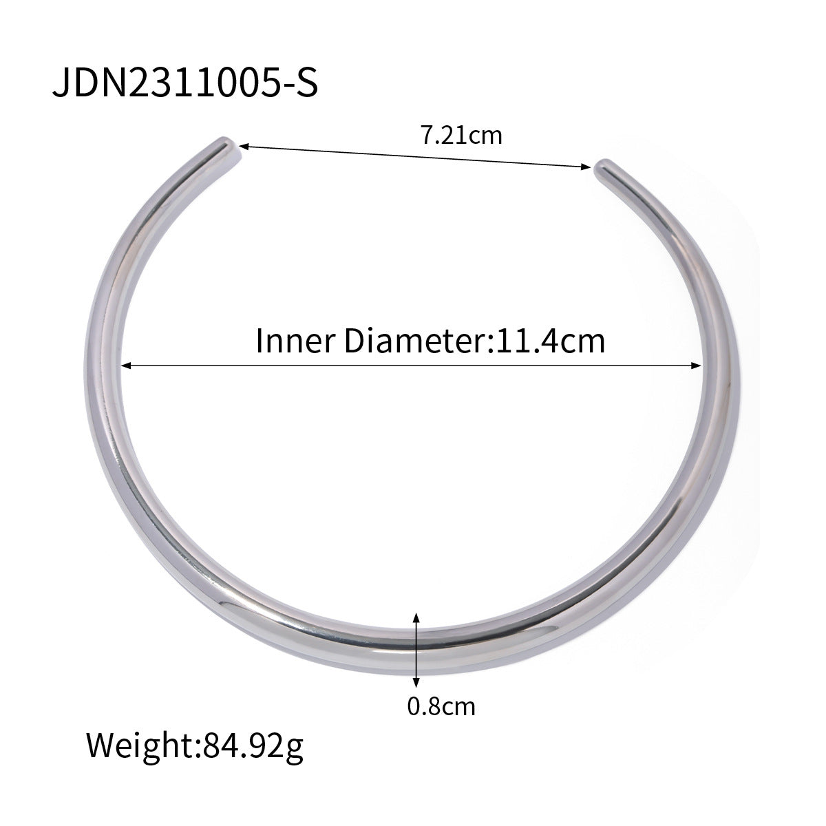 Stainless steel 14k gold-plated plain choker