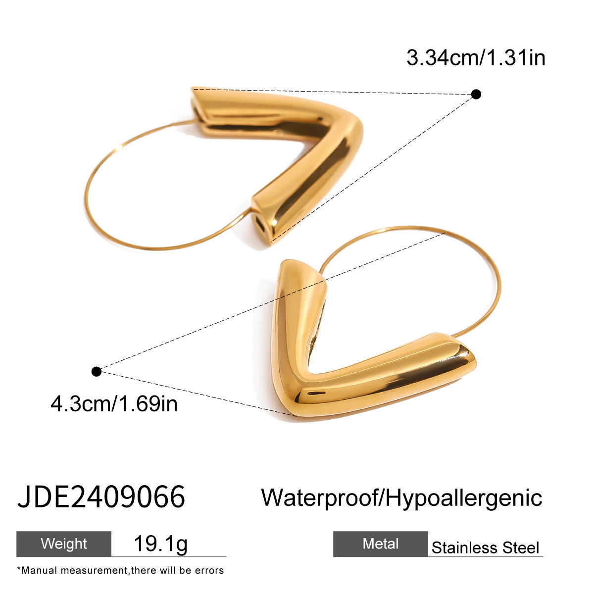 Stainless steel 18k gold-plated earrings